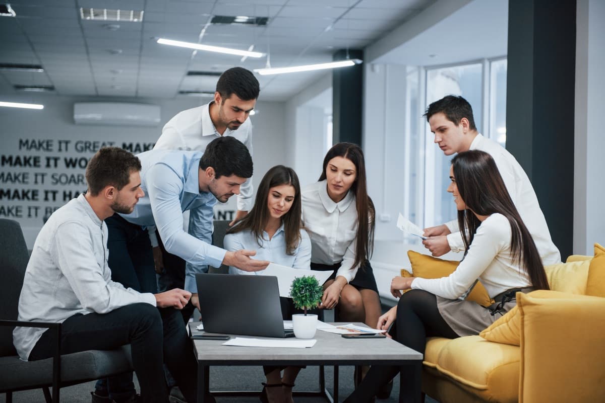 Team collaborating at Business Brahmastra